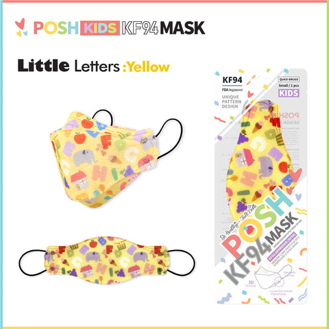 POSH KIDS KF94 Small Mask Little Letters - Yellow (KA07) POSH KIDS KF94 Small Mask Little Letters - Yellow (KA07)