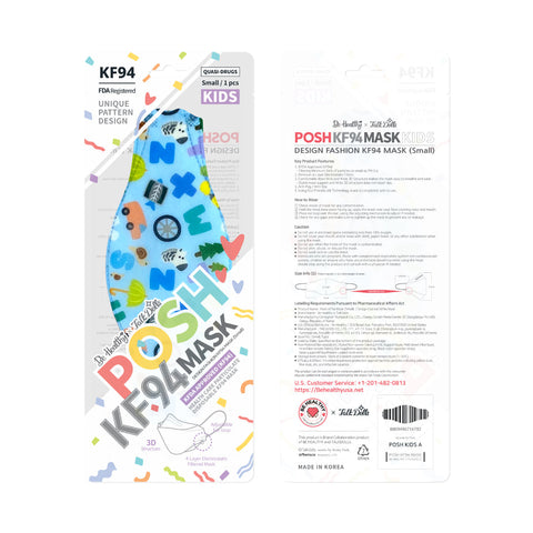 POSH KIDS KF94 Small Mask Little Letters - Blue (KA09) POSH KIDS KF94 Small Mask Little Letters - Blue (KA09)