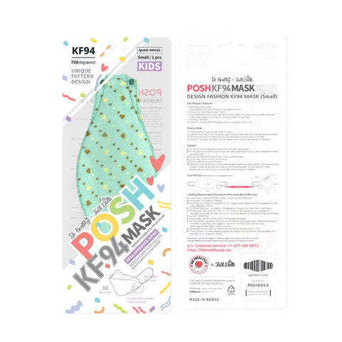 POSH KIDS KF94 Small Mask Little Hearts - Mint (KA10) POSH KIDS KF94 Small Mask Little Hearts - Mint (KA10)