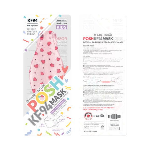 POSH KIDS KF94 Small Mask Little Hearts - Pink (KA11) POSH KIDS KF94 Small Mask Little Hearts - Pink (KA11)