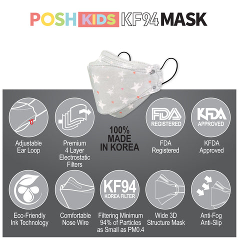 POSH KIDS KF94 Small Mask Little Stars - Gray (KA13) POSH KIDS KF94 Small Mask Little Stars - Gray (KA13)