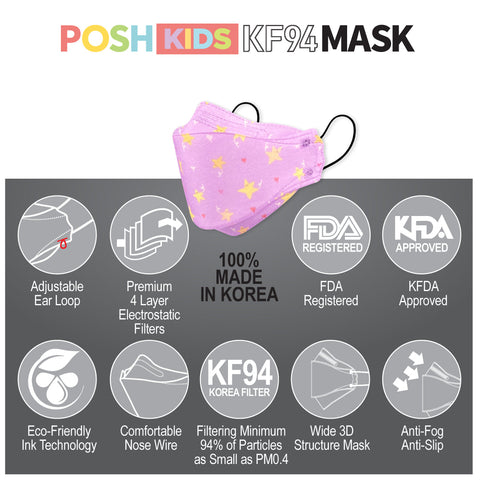 POSH KIDS KF94 Small Mask Little Stars - Purple (KA14) POSH KIDS KF94 Small Mask Little Stars - Purple (KA14)
