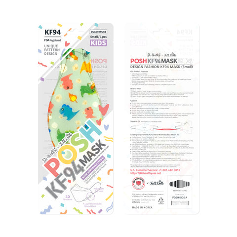 POSH KIDS KF94 Small Mask Little Dragons - Baby Green (KA15) POSH KIDS KF94 Small Mask Little Dragons - Baby Green (KA15)