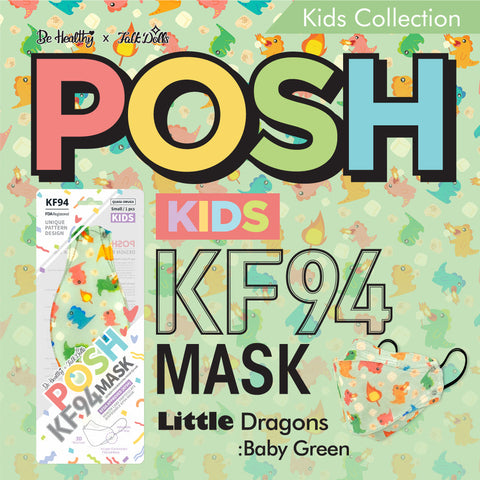 POSH KIDS KF94 Small Mask Little Dragons - Baby Green (KA15) POSH KIDS KF94 Small Mask Little Dragons - Baby Green (KA15)