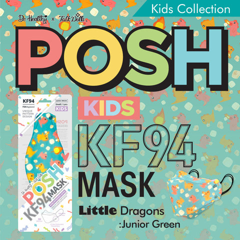 POSH KIDS KF94 Small Mask Little Dragons - Junior Green (KA16) POSH KIDS KF94 Small Mask Little Dragons - Junior Green (KA16)