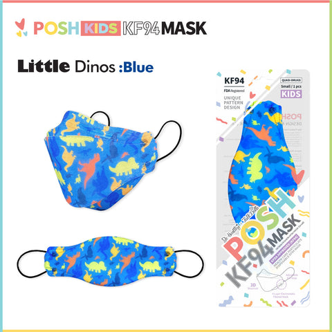 POSH KIDS KF94 Small Mask Little Dinos - Blue (KA18) POSH KIDS KF94 Small Mask Little Dinos - Blue (KA18)