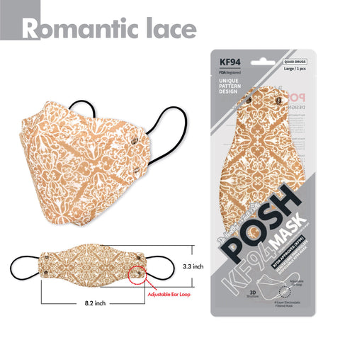 POSH KF94 Mask Romantic Lace (A06) POSH KF94 Mask Romantic Lace (A06)