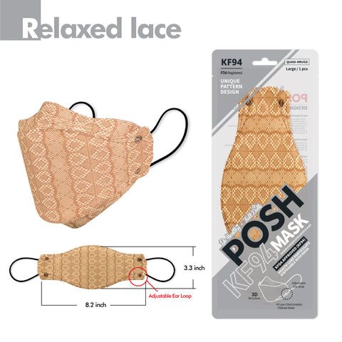 POSH KF94 Mask Relaxed Lace (A07) POSH KF94 Mask Relaxed Lace (A07)
