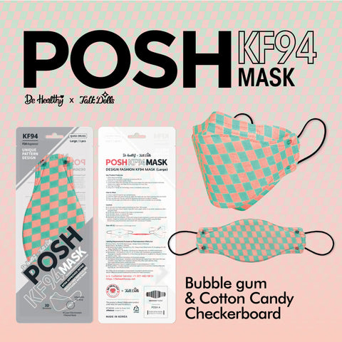 POSH KF94 Mask Bubble Gum and Cotton Candy Checkerboard (A08) POSH KF94 Mask Bubble Gum and Cotton Candy Checkerboard (A08)