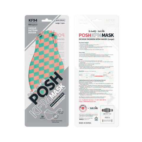 POSH KF94 Mask Bubble Gum and Cotton Candy Checkerboard (A08) POSH KF94 Mask Bubble Gum and Cotton Candy Checkerboard (A08)
