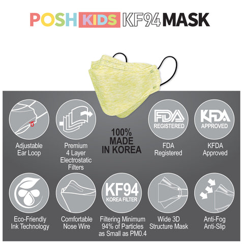 POSH KIDS KF94 Small Mask Melange Lemon (KA_M05) POSH KIDS KF94 Small Mask Melange Lemon (KA_M05)