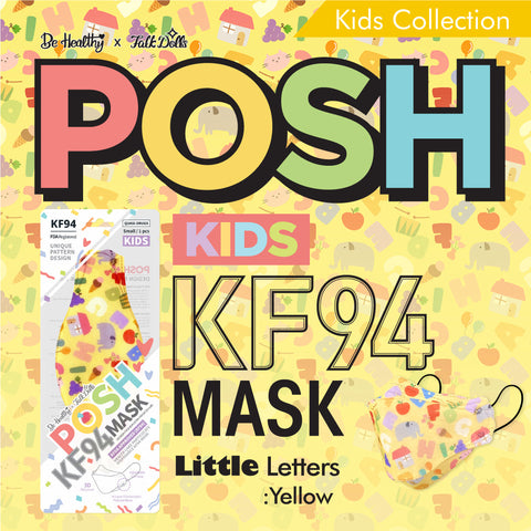 POSH KIDS KF94 Small Mask Little Letters - Yellow (KA07)