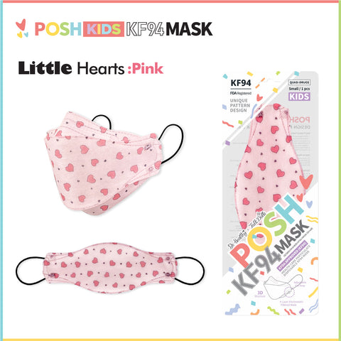 POSH KIDS KF94 Small Mask Little Hearts - Pink (KA11)