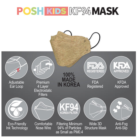 POSH KIDS KF94 Small Mask Melange Cocoa (KA_M06)